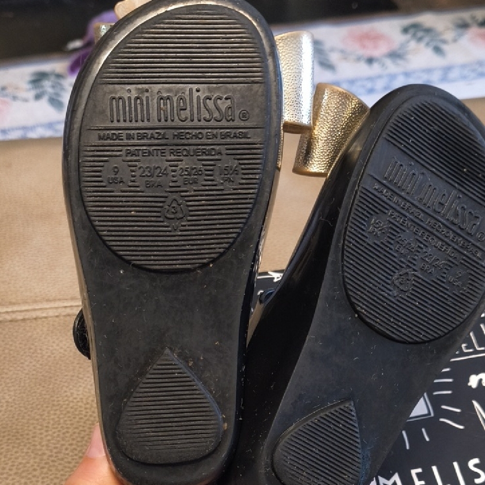 Black Mini Melissa Mary Janes Size 9 - Picture 8 of 8